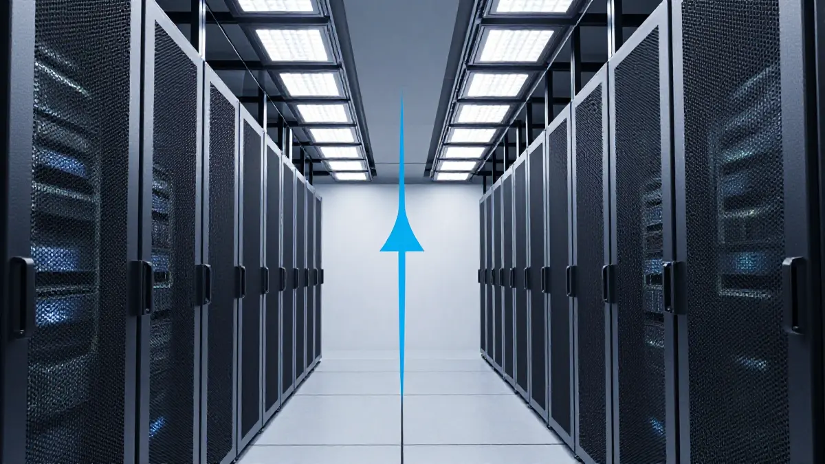 Data center hot aisle cold aisle lighting