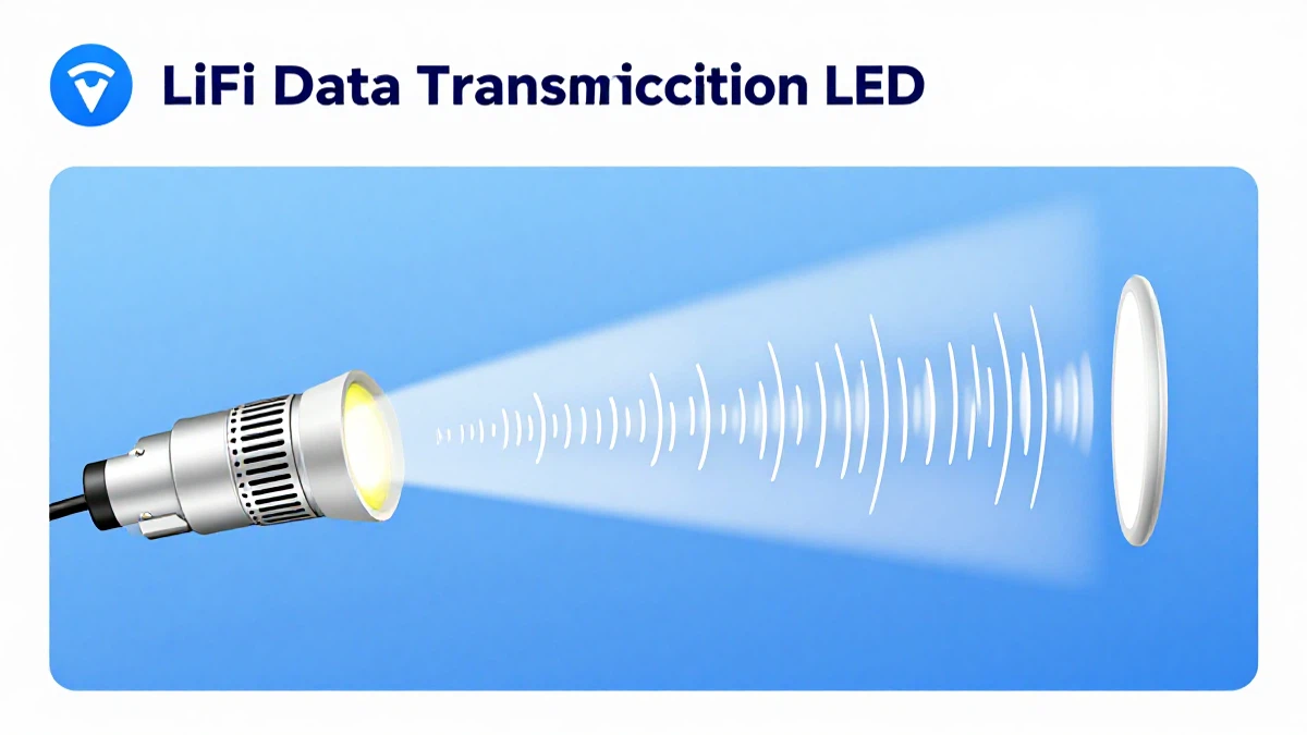 LiFi data transmission through LED light