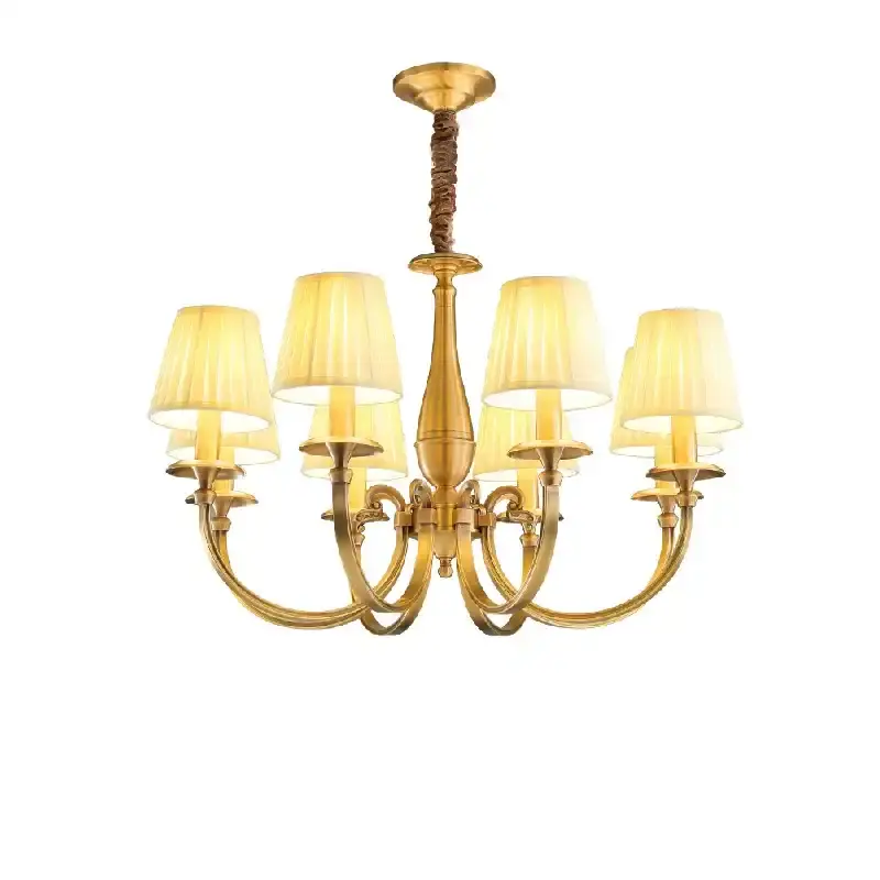 European Pure Copper Fabric Pendant Light