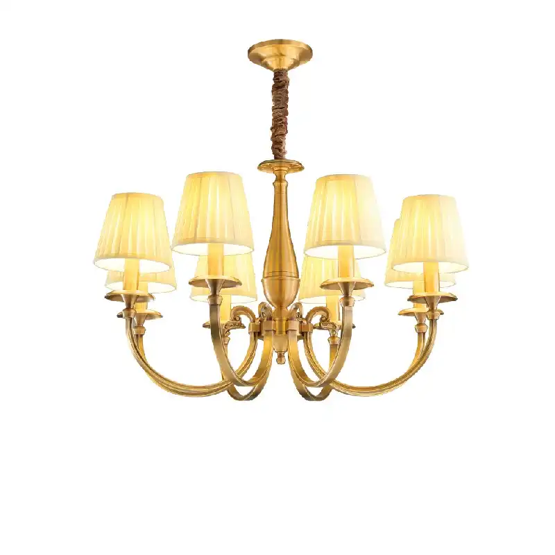 European Pure Copper Fabric Pendant Light