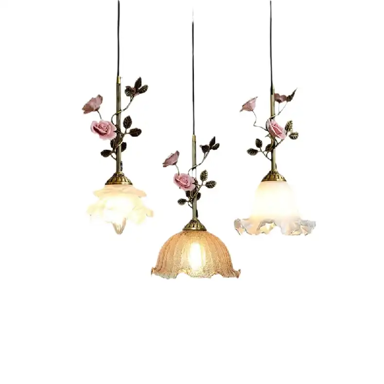 All-Copper Rose Flower Small Pendant Light