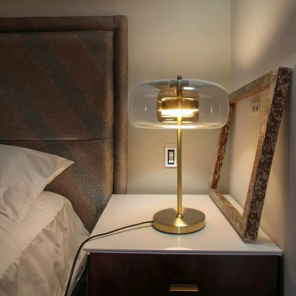 Amber Glass Table Lamp