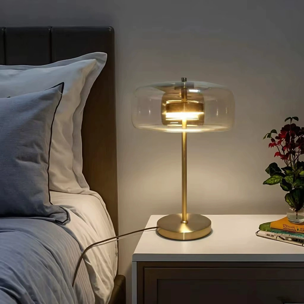 Amber Glass Table Lamp
